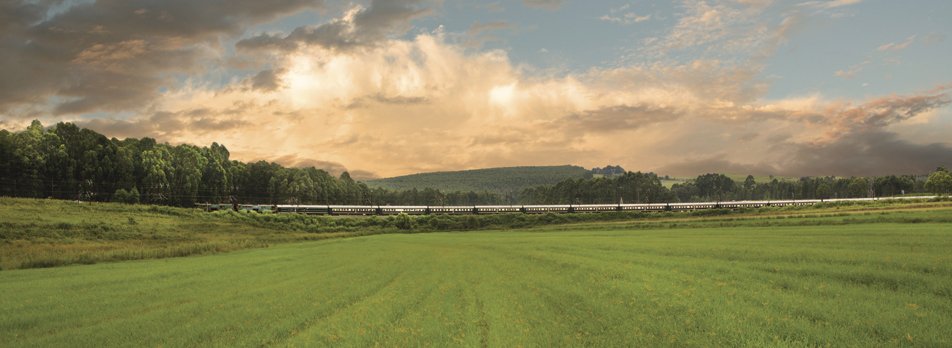 Rovos Rail travelling through landscape