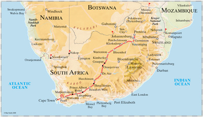 Rovos Rail Cape Town Route Map