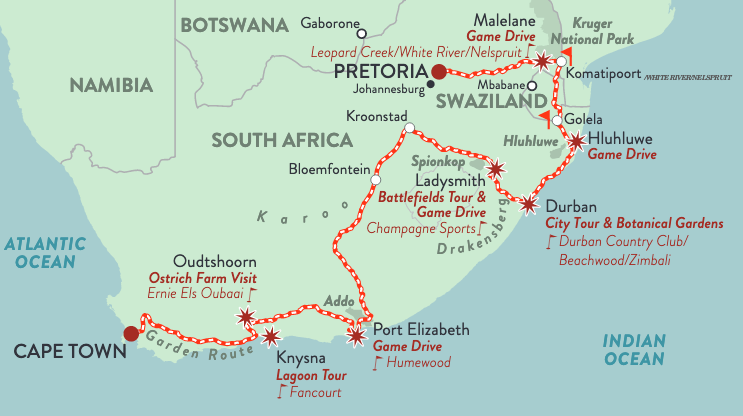 Map African Collage Route
